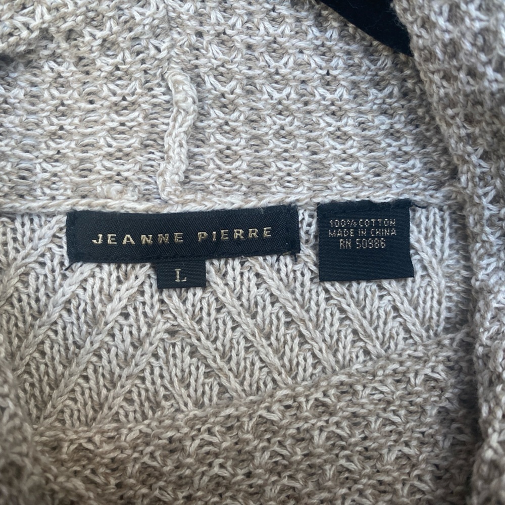 Jeanne Pierre Cowl neck sweater tunic 100% Cotton Large - Picture 2 of 10